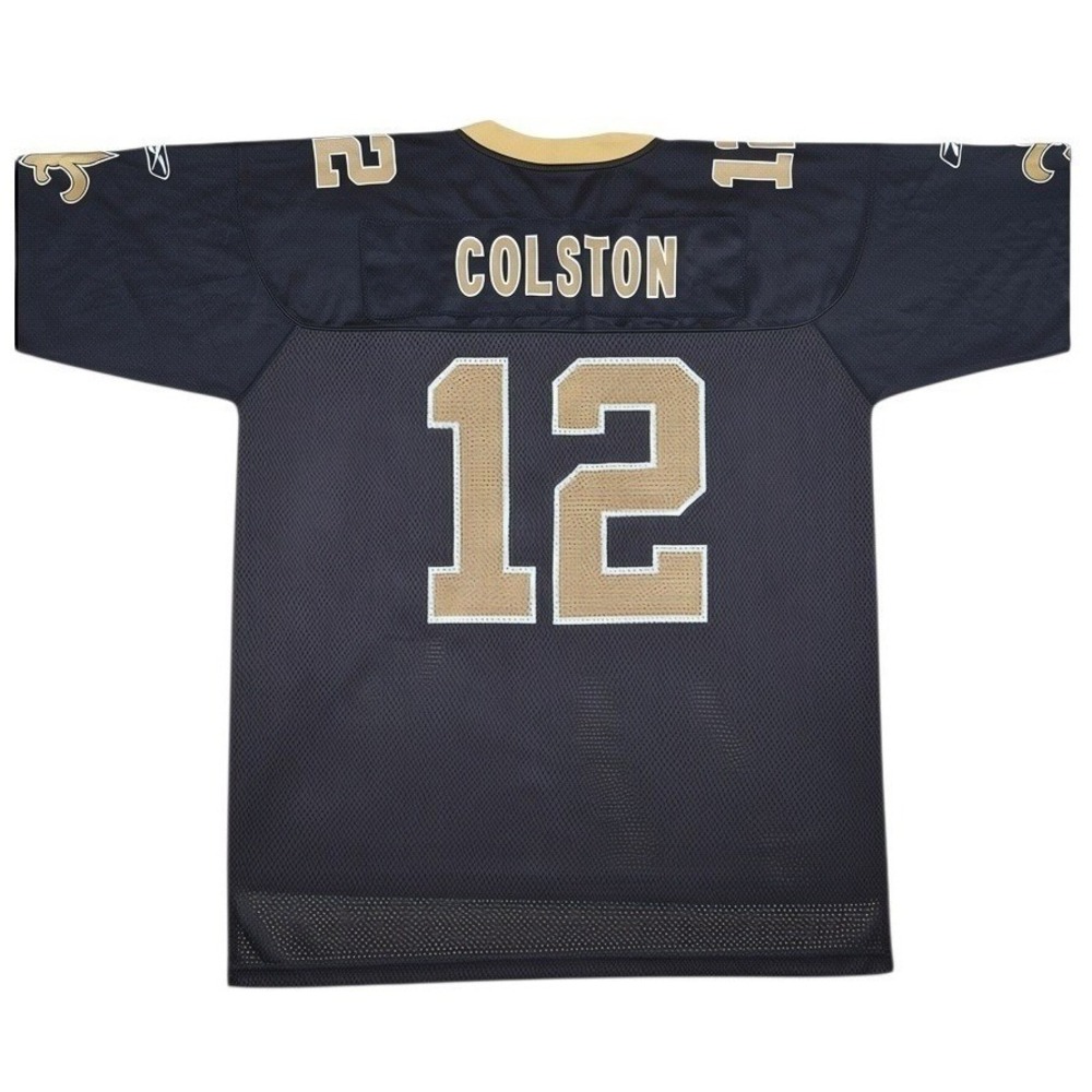 Reebok NFL Jersey Mens XL Black Excellent Saints Colston 12 Mesh Onfield